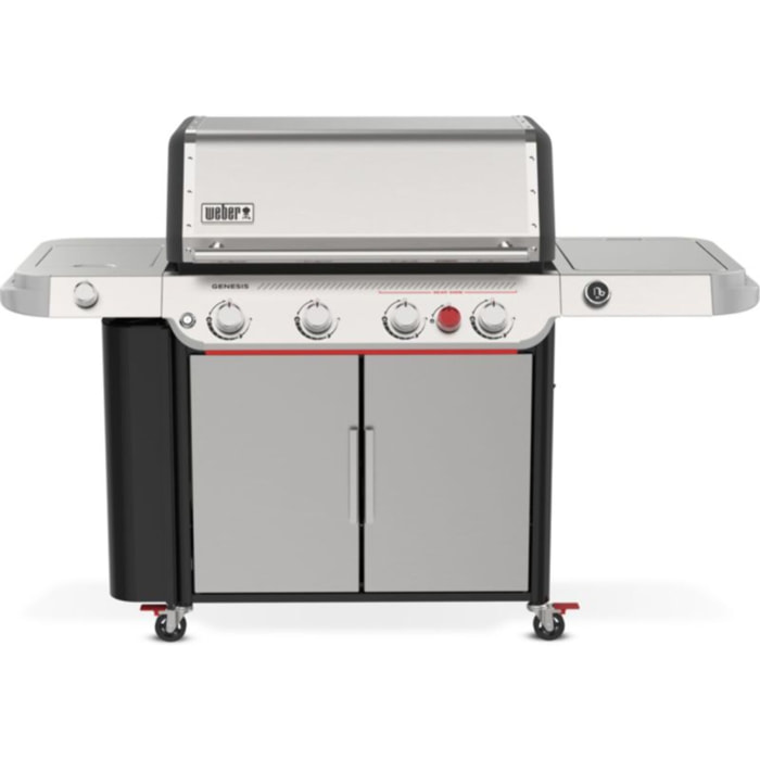 Barbecue gaz WEBER Genesis SP-435 4 brûleurs réchaud latéral thermomètre digital sur chariot, 86x48 cm