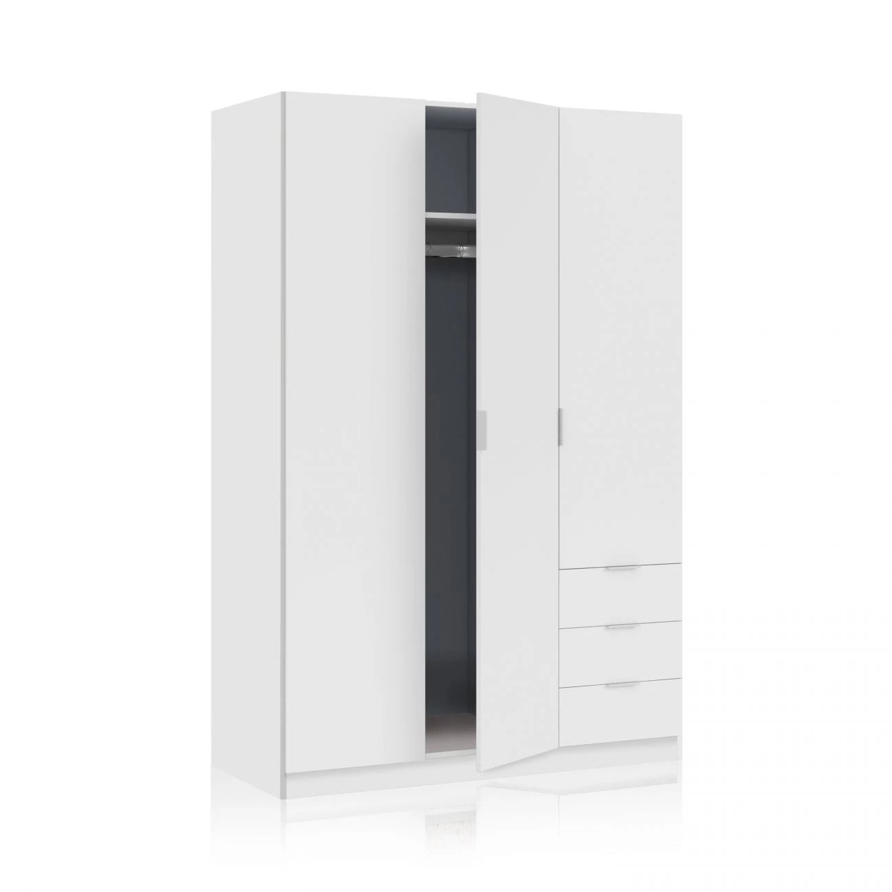 Armario Hexa 3 puertas 3 cajones Blanco