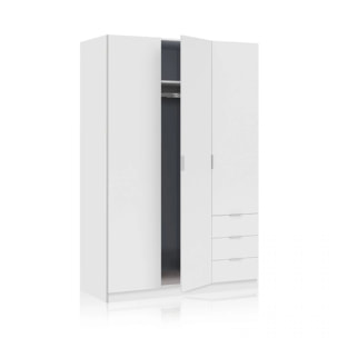 Armario Hexa 3 puertas 3 cajones Blanco