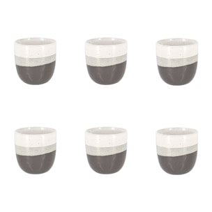 Lot de 6 tasses expresso marron en grès 11cl RIGA