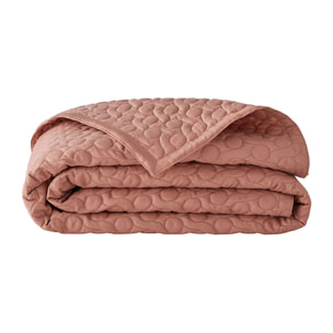 Couvre-lit matelassé uni en satin de coton bio, POESIE, Brun Terre cuite