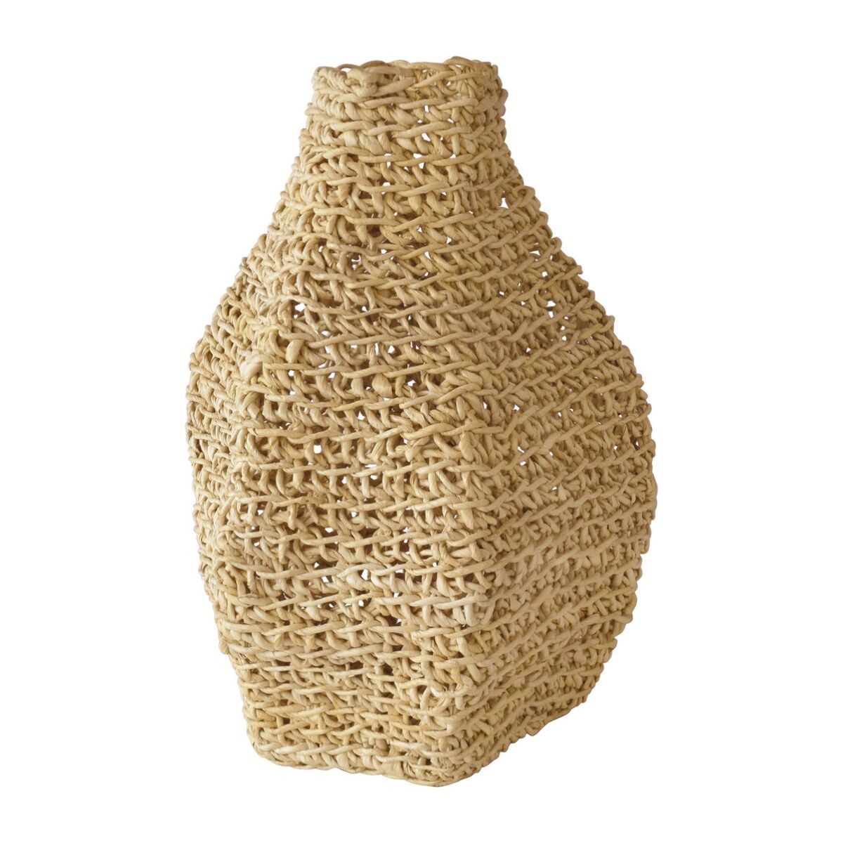 Jarre décorative en fibre d'abaca h55cm