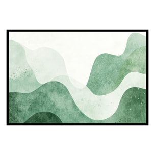 Affiche encadrée décor abstrait vert Affiche + cadre en métal - Noir