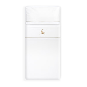 Triptico Minicuna Estampado Oso Luna Estrellas Bco/Verde