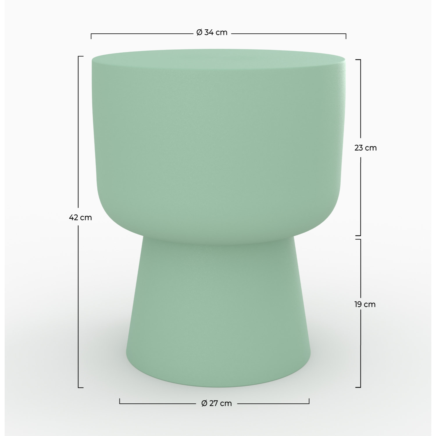 Table d'appoint ronde en métal vert D34 cm - Prisca