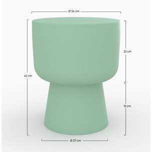 Table d'appoint ronde en métal vert D34 cm - Prisca