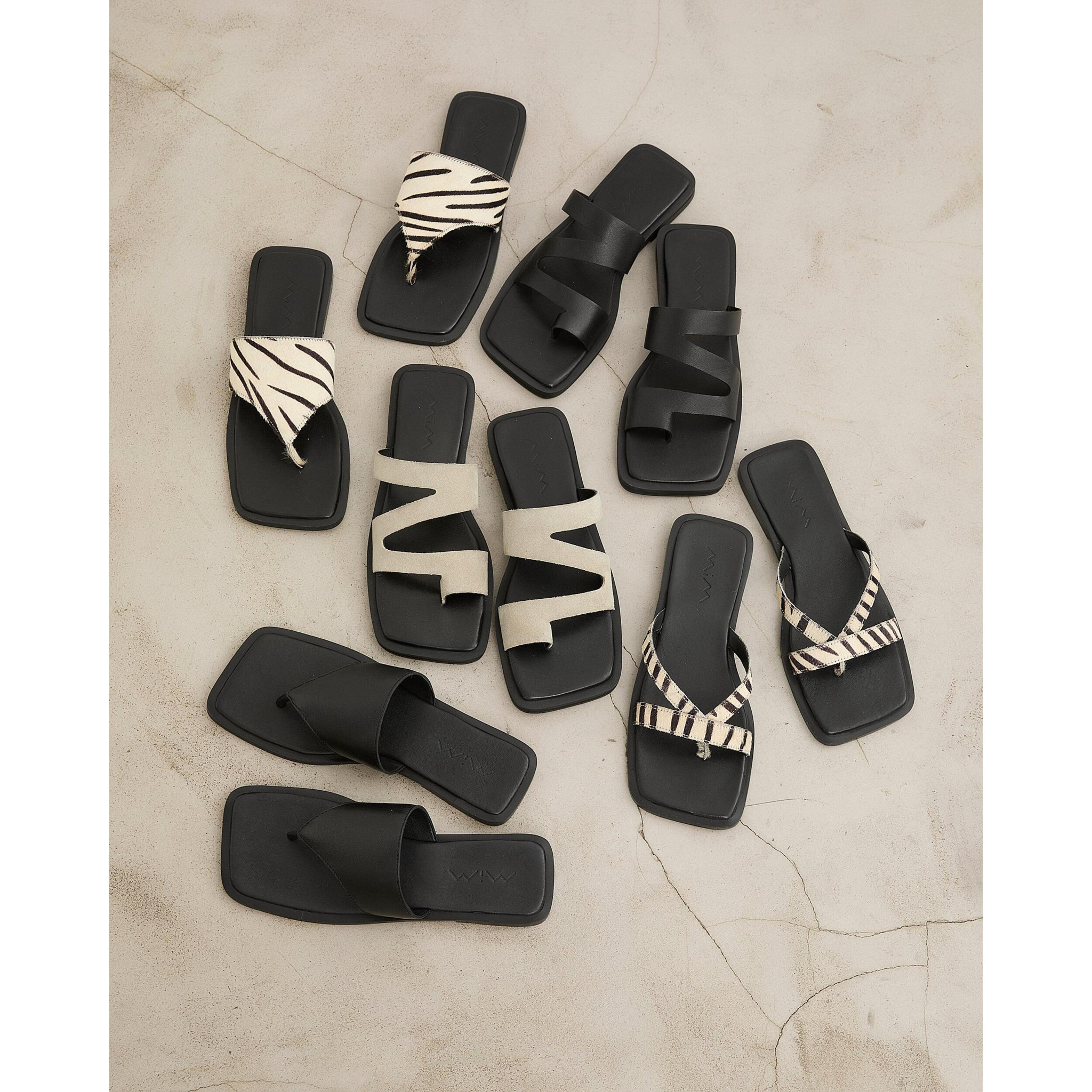 Sandalias planas Horsie Negro 1 cm
