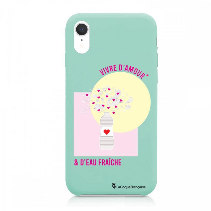 Coque iPhone Xr Silicone Liquide Douce vert pâle Vivre D'amour et D'eau fraîche La Coque Francaise.