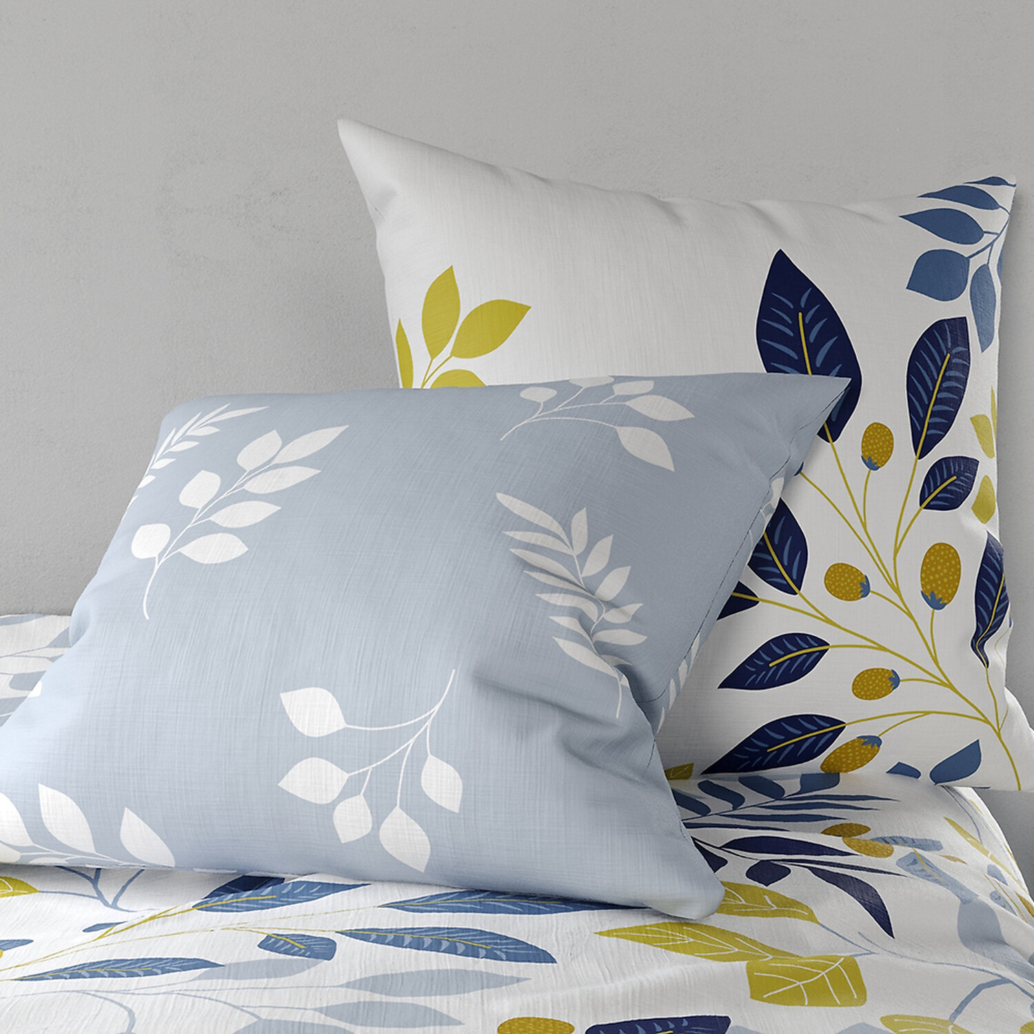 Parure de draps 100% coton imprimé - chloé - blanc