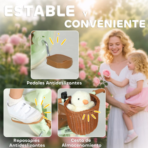 Triciclo para Bebés 2 en 1, Triciclo Evolutivo, 2-5 Años, con Barra Parental Ajustable, Pedales Antideslizantes, Reposapiés Plegables y Cesta, para Niños y Niñas, Verde