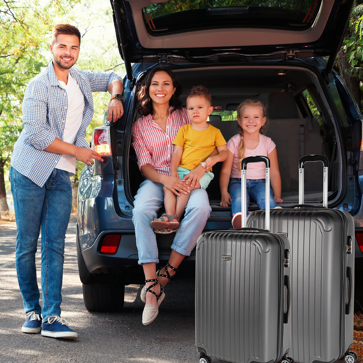 Juego De Maletas Rígidas Abs Itaca Sevron Antracita