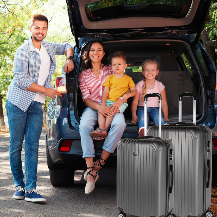 Juego De Maletas Rígidas Abs Itaca Sevron Antracita