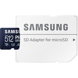 Carte Micro SD SAMSUNG 512 Go Pro Ultimate avec adaptateur