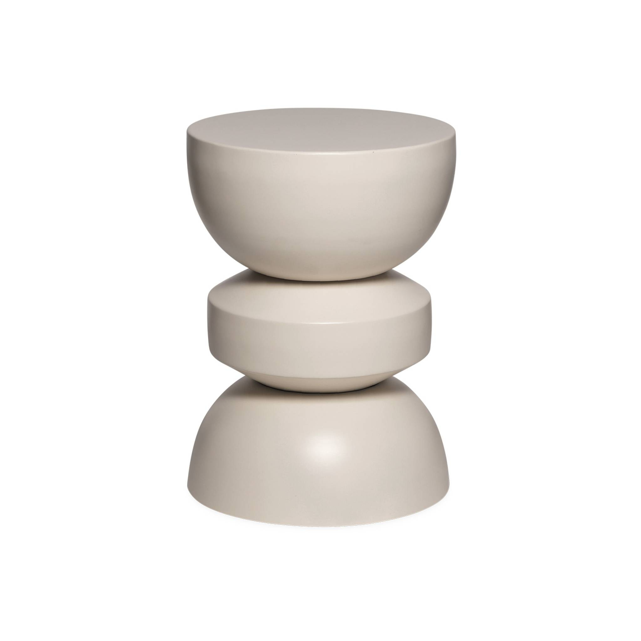 Table d'appoint. bout de canapé. table de chevet en métal. crème. Assa. Ø32 x H 44.5cm
