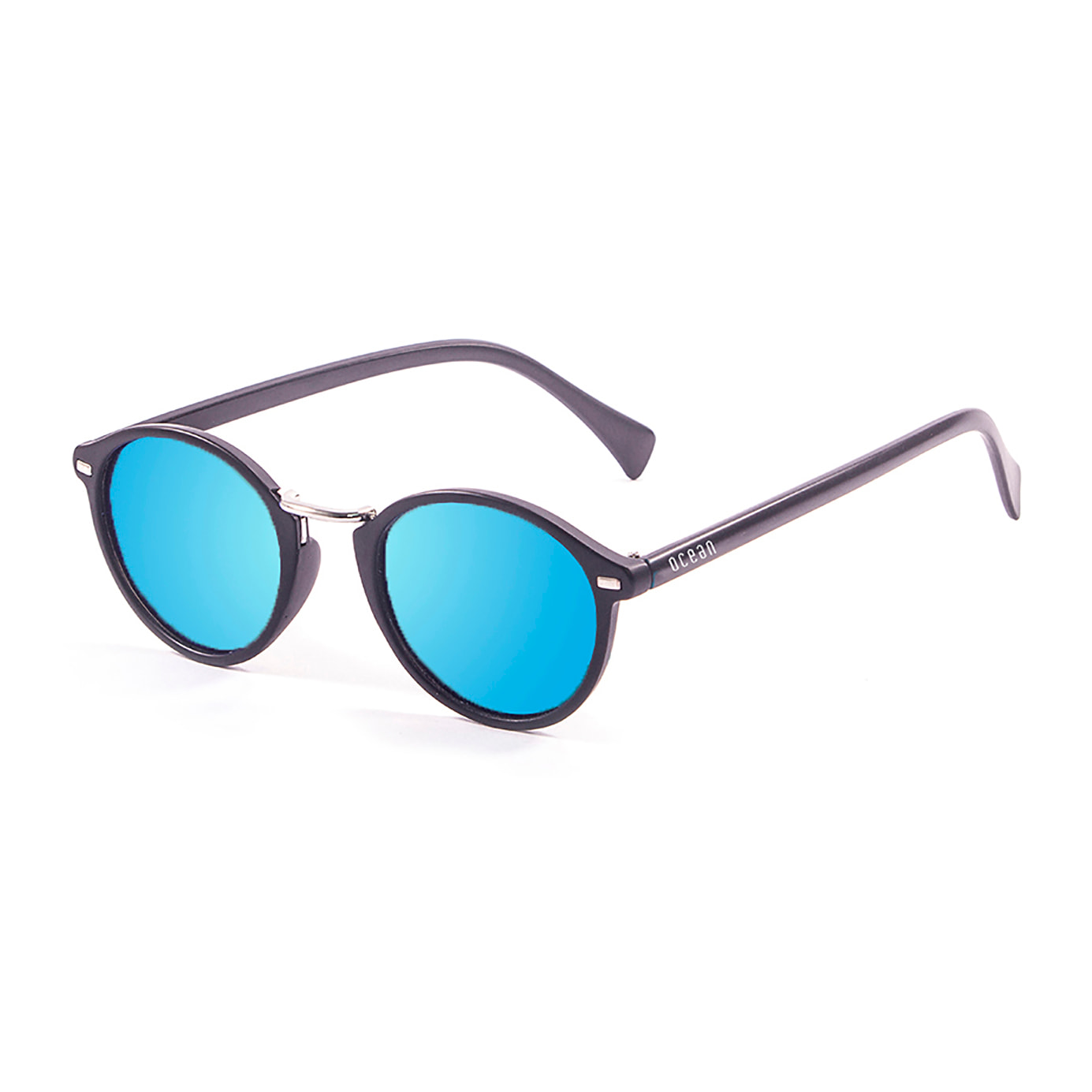 Gafas de sol OCEAN LILLE - Negro mate / Revo azul cielo