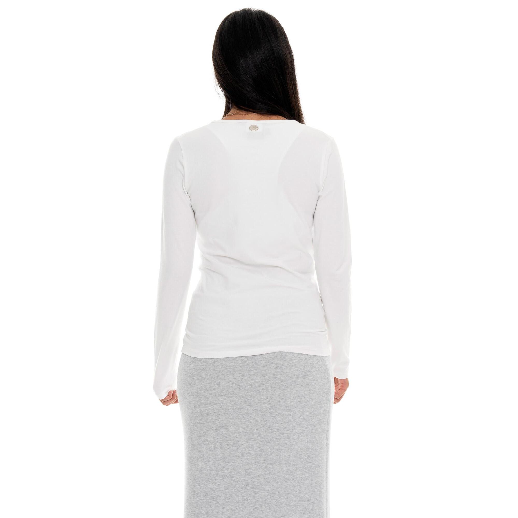 T-shirt donna a manica lunga con placchetta Leone 1947 Never Without