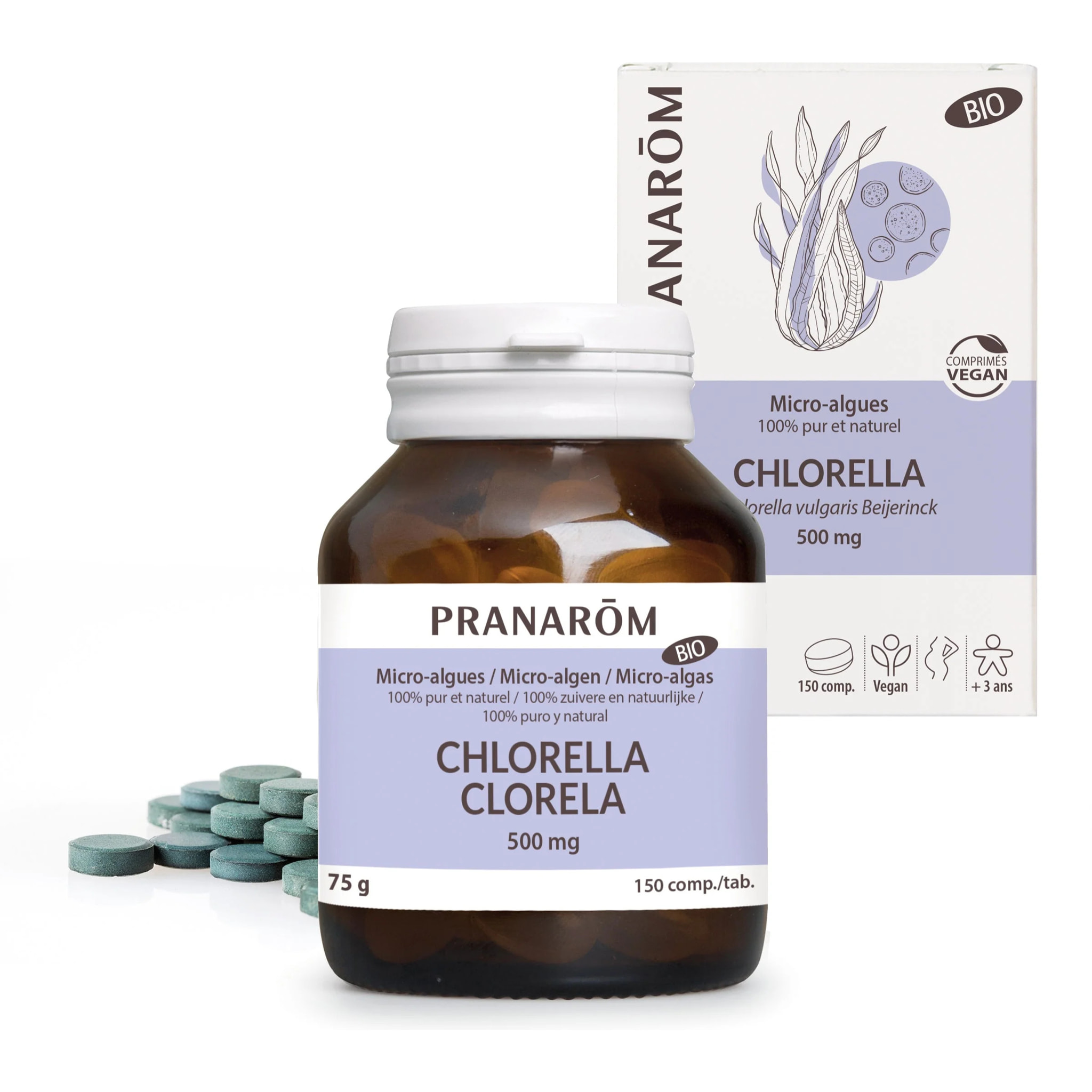 Pranarom - Chlorella - Bio - 150 comprimés