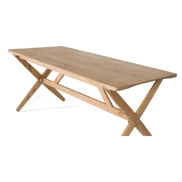 Mesas de Comedor de Madera de Mindi 180 Cm Estilo Nórdico Natural