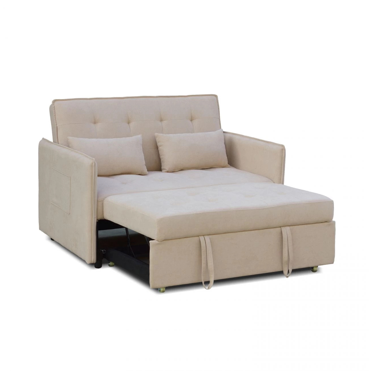 Sofá cama de 2 plazas en beige 135 cm Nasya Beige