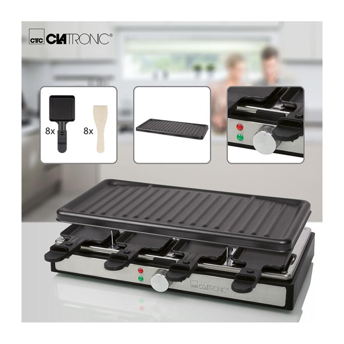 Raclette gril 8 personnes Clatronic RG 3757 Noir