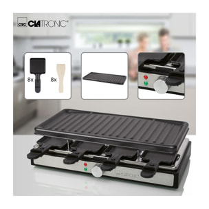 Raclette gril 8 personnes Clatronic RG 3757 Noir