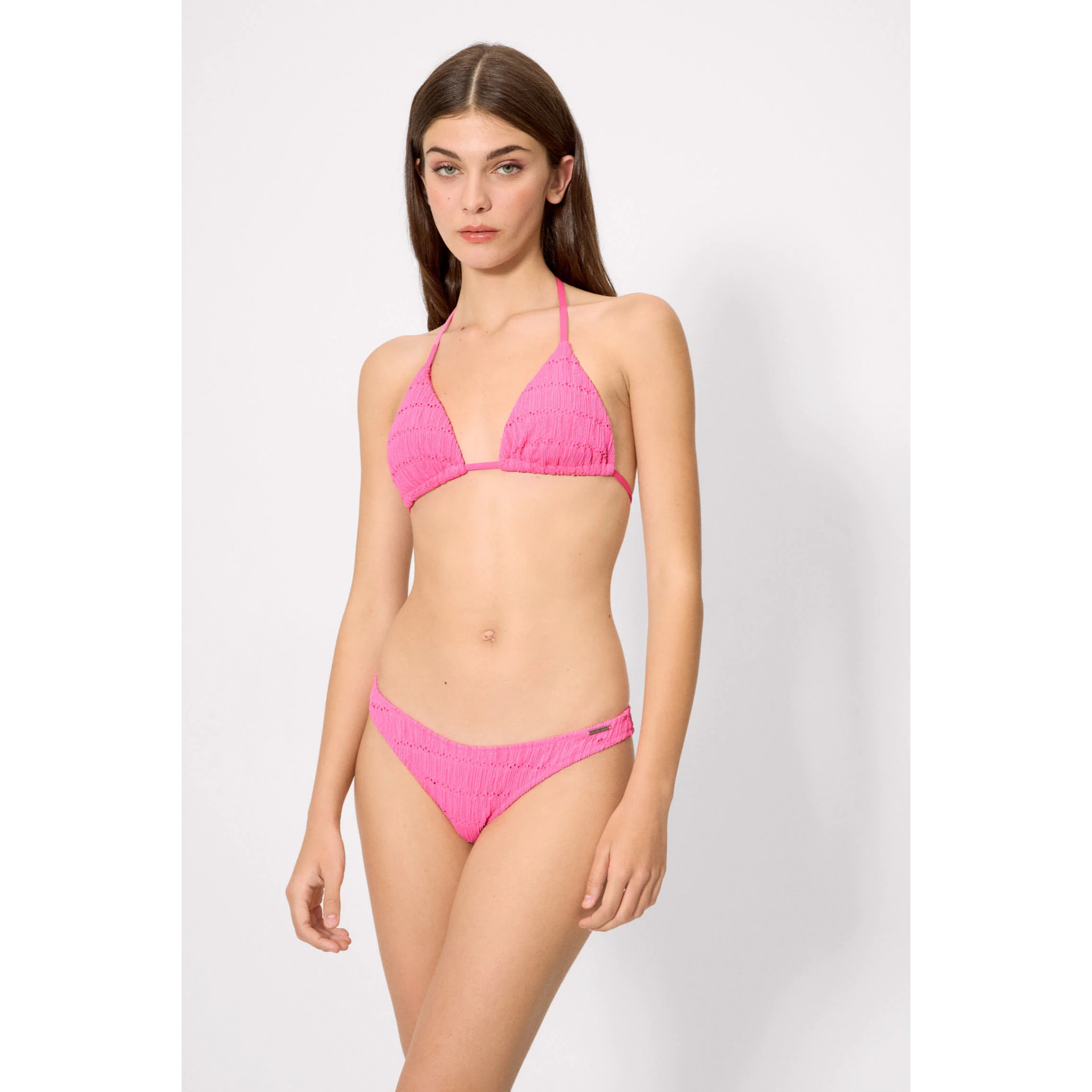 Top bikini a triangolo Rosa