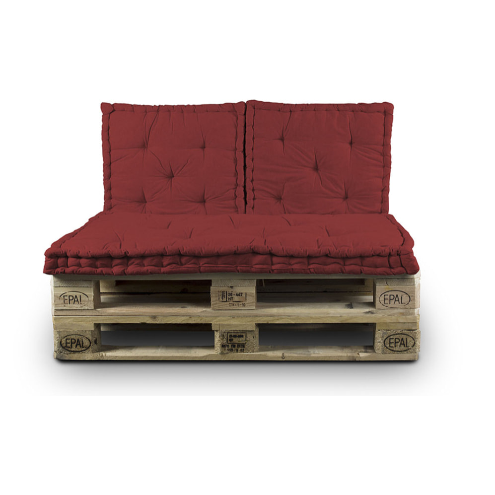 Cuscino Mattonella Con Maniglie in Tessuto sui lati 60*60*10 Bordeaux