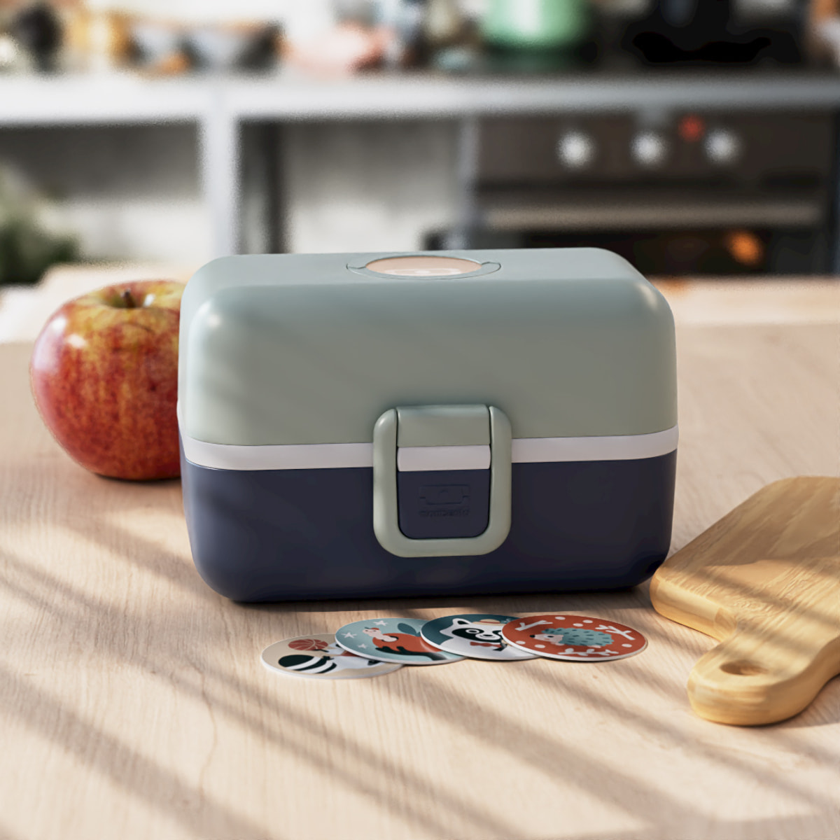 Lunch box à compartiments pour enfant Tresor 800ml Vert/Bleu
