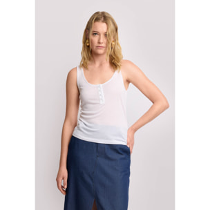 Kocca - Top con bottoni Donna, Tinta unita, Scollo ampio