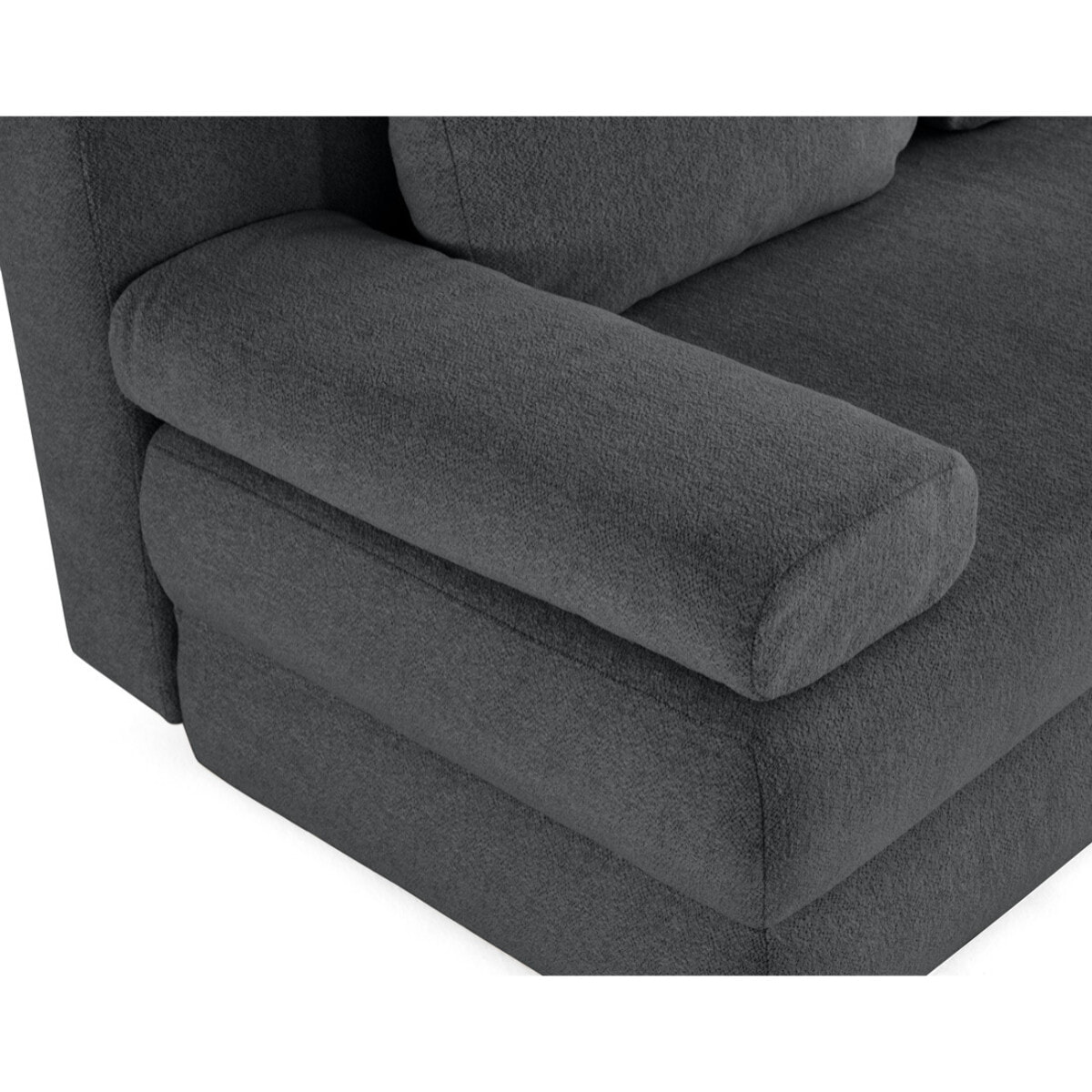 Nora - canapé 3 places convertible avec coffre en tissu texturé - Gris foncé