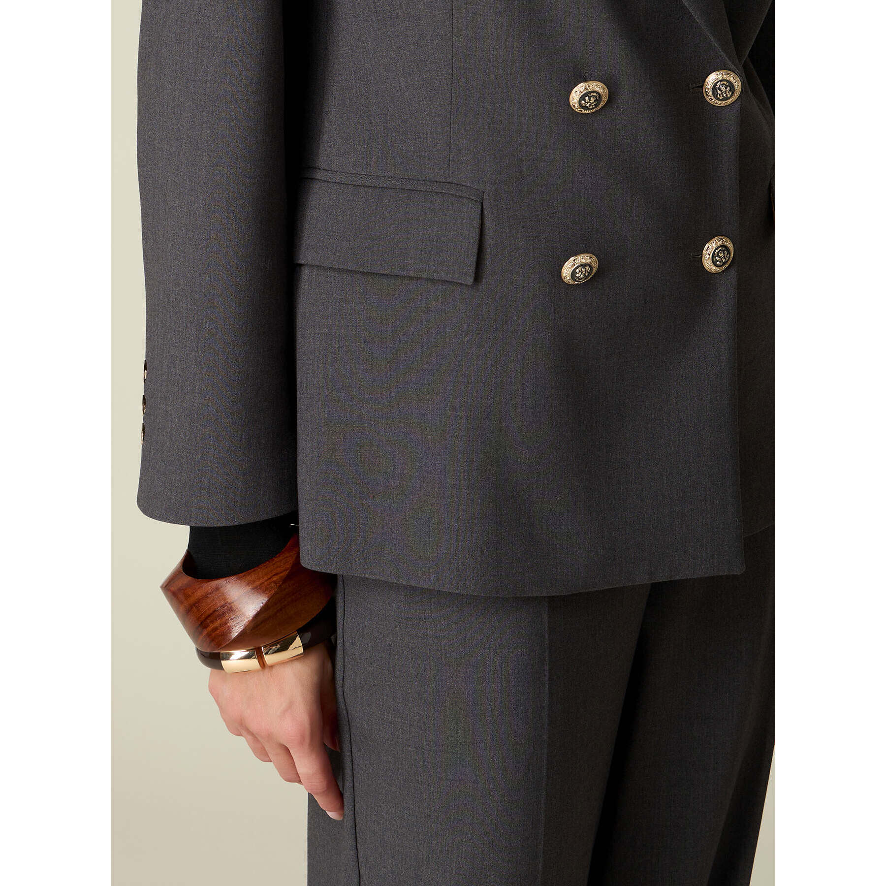 Oltre - Blazer doppiopetto con bottoni araldica - Grigio