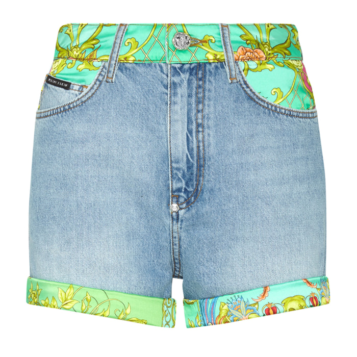 PHILIPP PLEIN Denim Shorts NEW BAROQUE