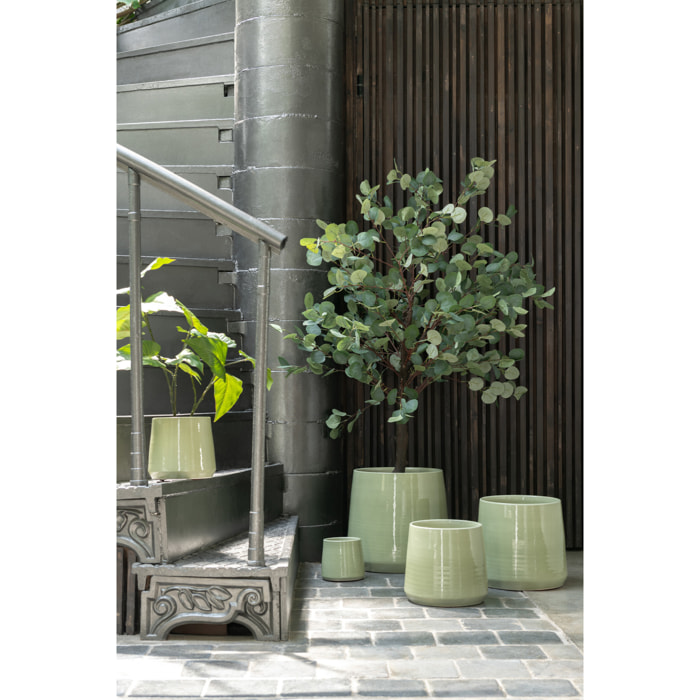 J-Line cache-pot Rond - céramique - vert - extra small - 2 pièces - Ø 13.5 cm