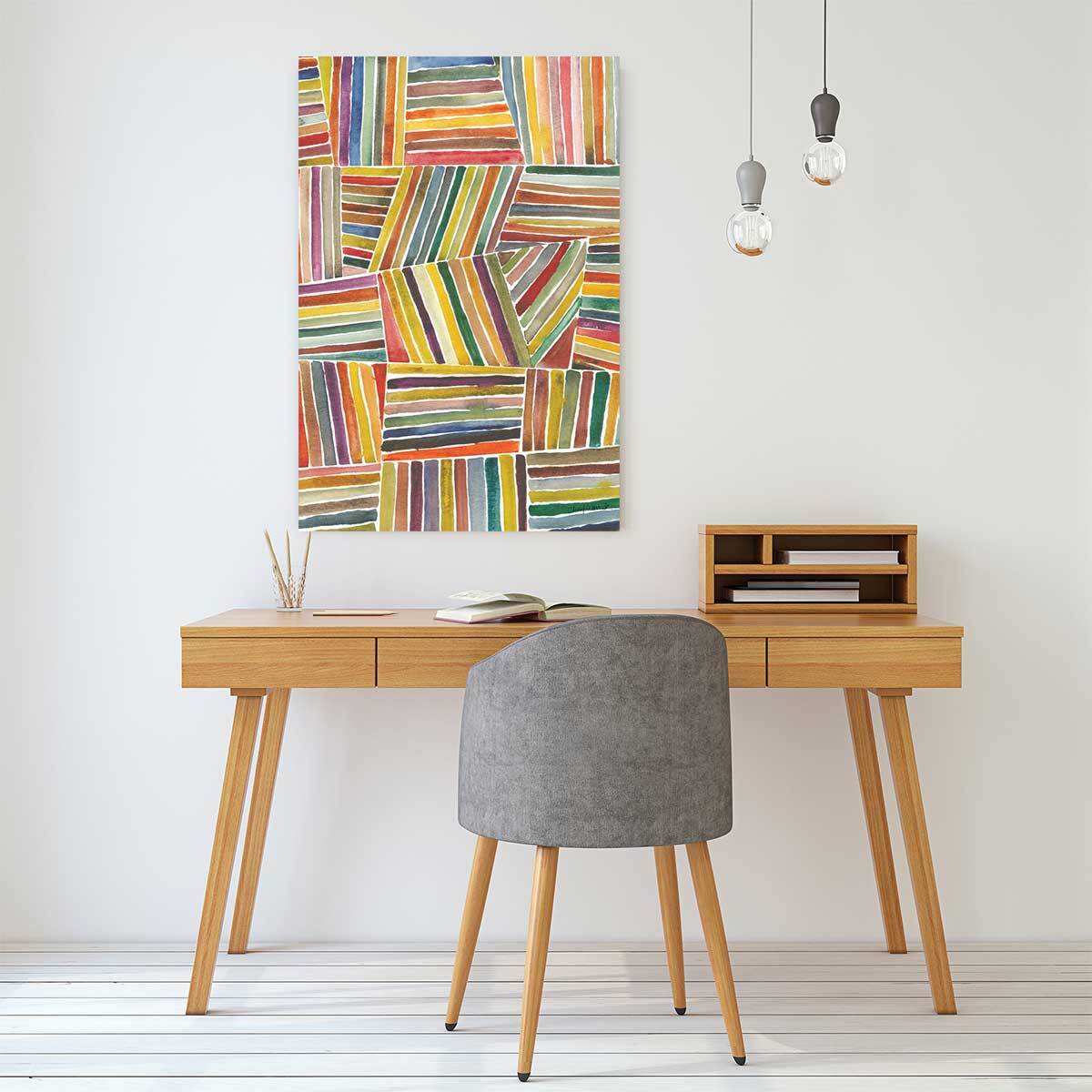 Tableau abstrait rayures i  Toile imprimée