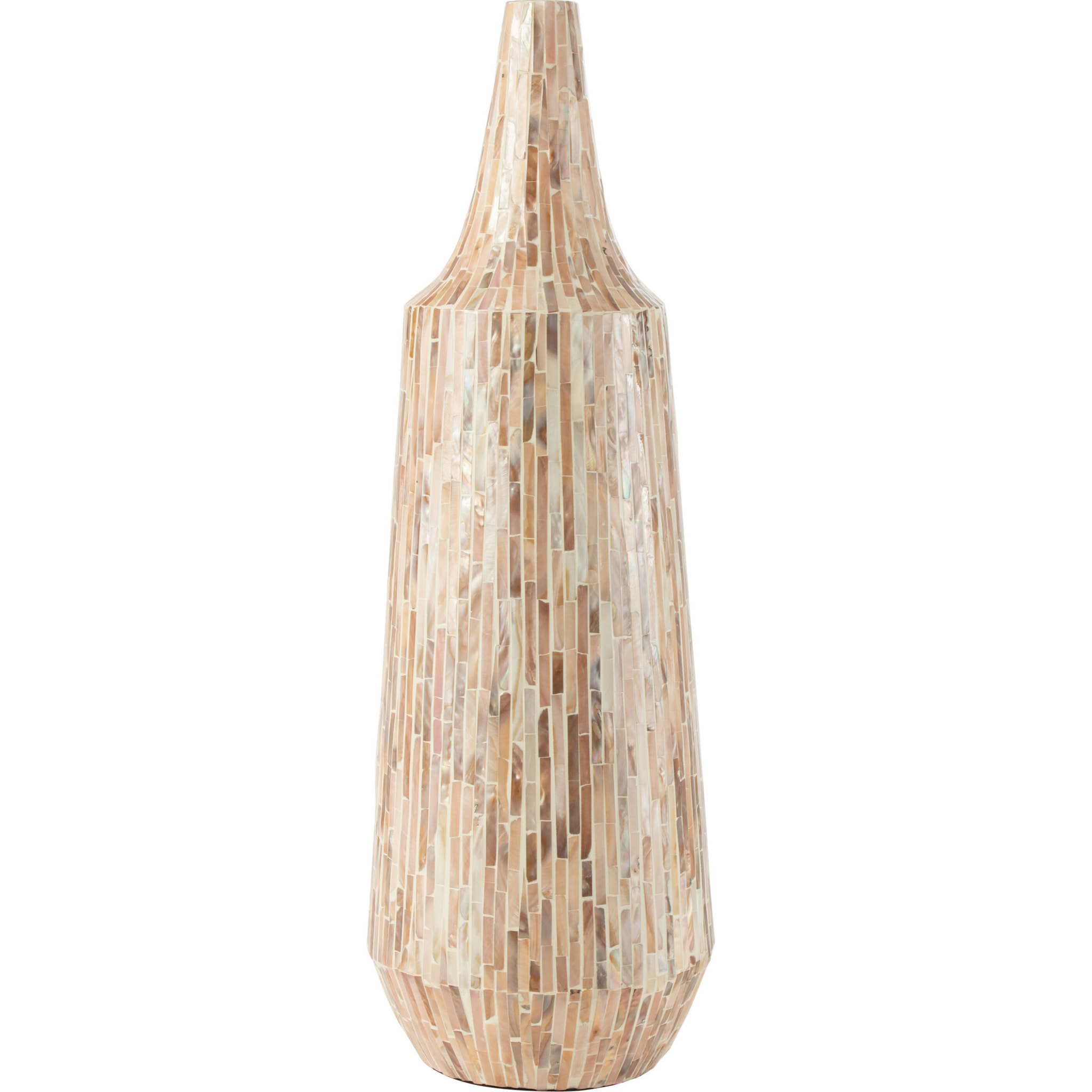 J-Line vase Nuye Bouteille - mosaique/papier - beige - 72 cm de hauteur