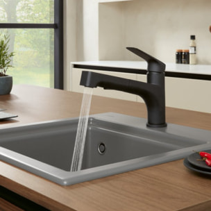 Robinet de cuisine avec douchette VILLEROY & BOCH Junis Shower Noir mat