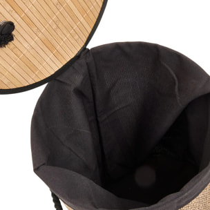 Panier à linge Stemy 48L noir et beige