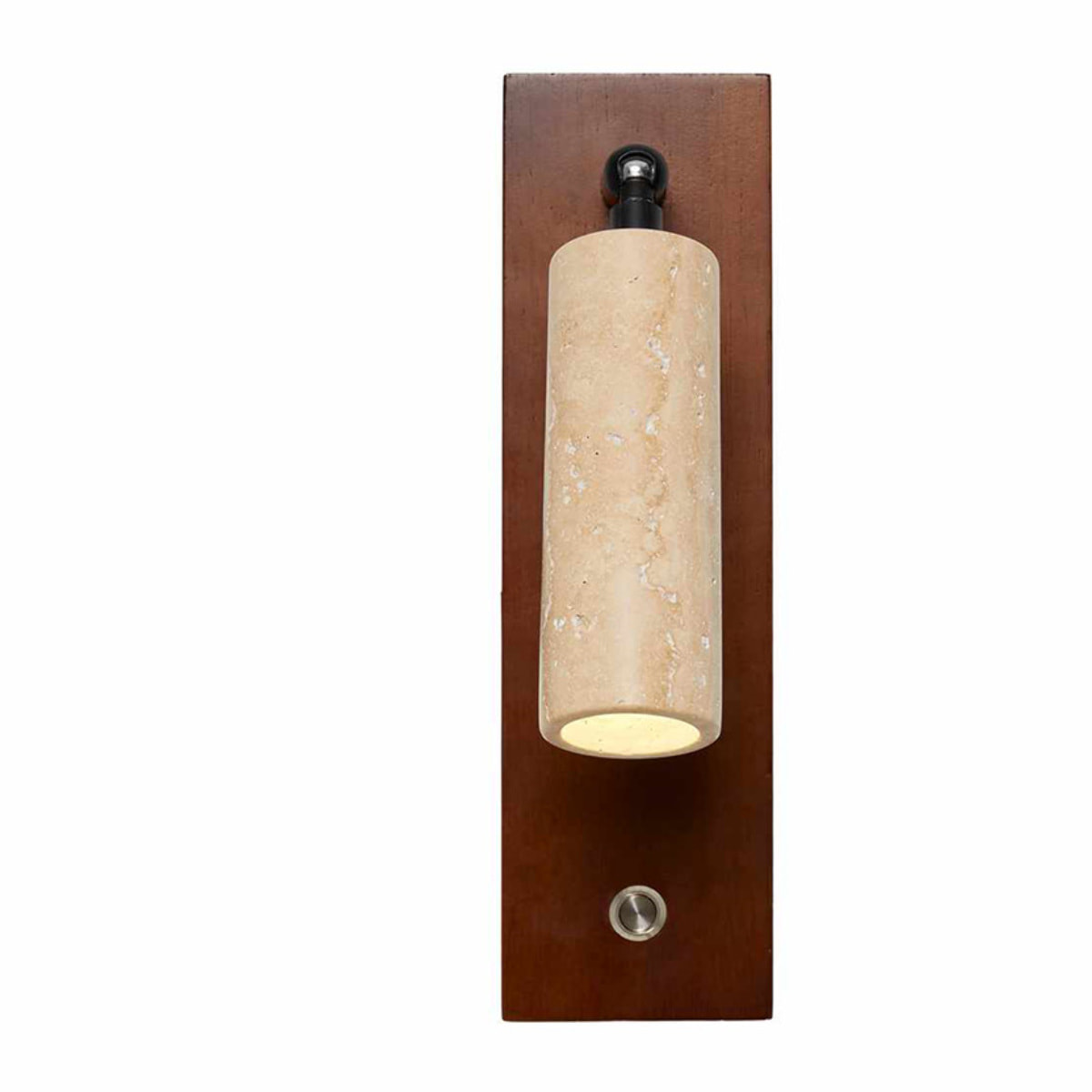 Applique murale orientable en travertin et bois effet noyer TIVOLI