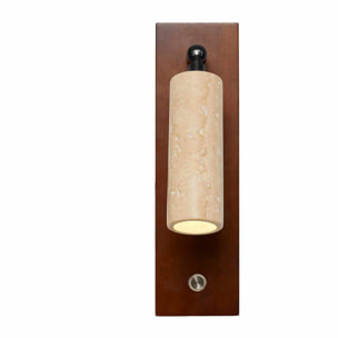 Applique murale orientable en travertin et bois effet noyer TIVOLI