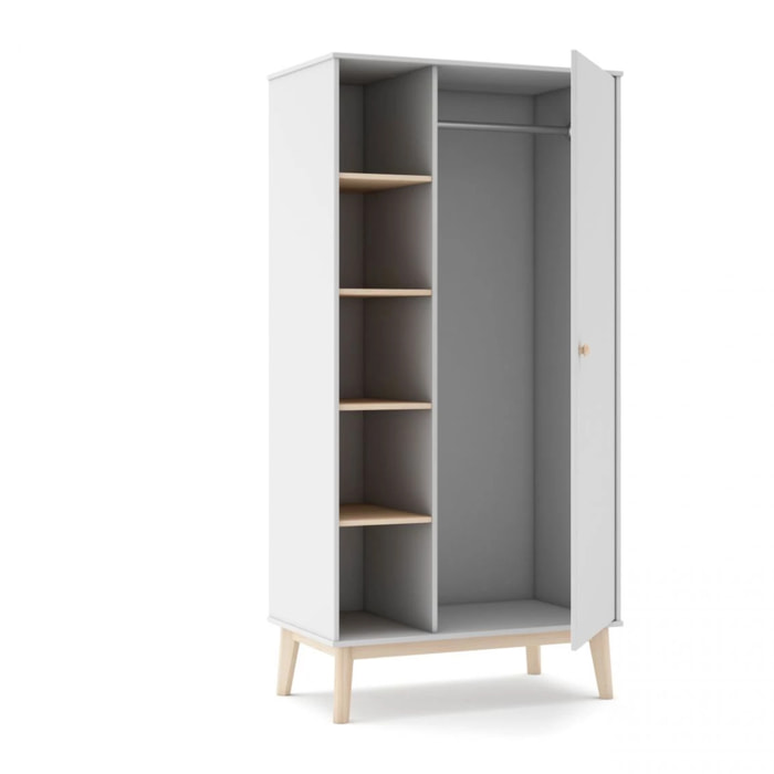 Armario juvenil Misty Breeze Blanco - Oak Soft