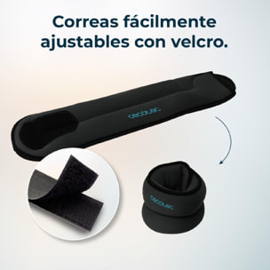 Cecotec Set 2 pesas para tobillos y muñecas ajustables con velcro. 2 kg.