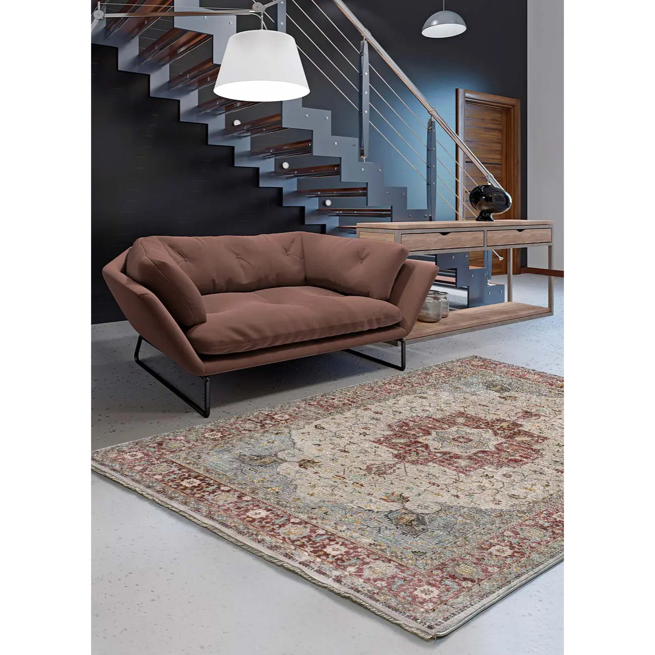 TABRIZ Alfombra vintage de pelo corto caldera, varias medidas disponibles.