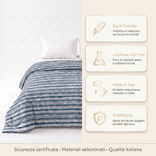 Piumino matrimoniale invernale anallergico 300 g/m², imbottitura ecologica soffice e calda, trapunta letto morbida e leggera, antiacaro e traspirante, lavabile in lavatrice, Made in Italy, comfort termico per notti fredde, dimensioni 260x260 cm