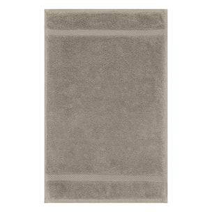 Serviette invites pur coton 550 g/m² uni beige Elea chataignes