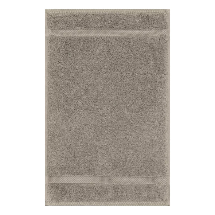 Serviette invites pur coton 550 g/m² uni beige Elea chataignes