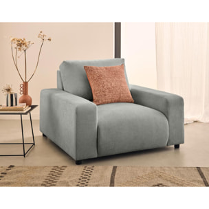 Pivoine - fauteuil en velours texturé - Gris