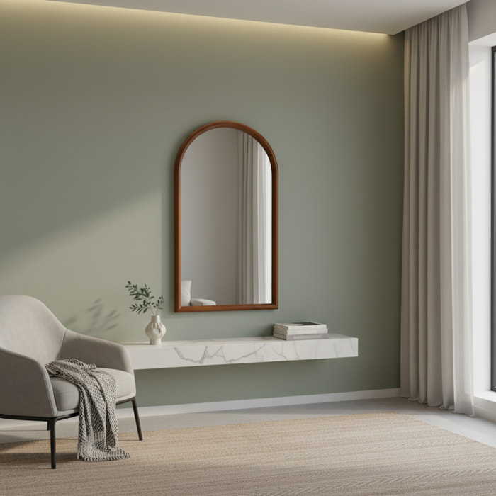 Miroir mural arche bois de pin 50 x 90cm