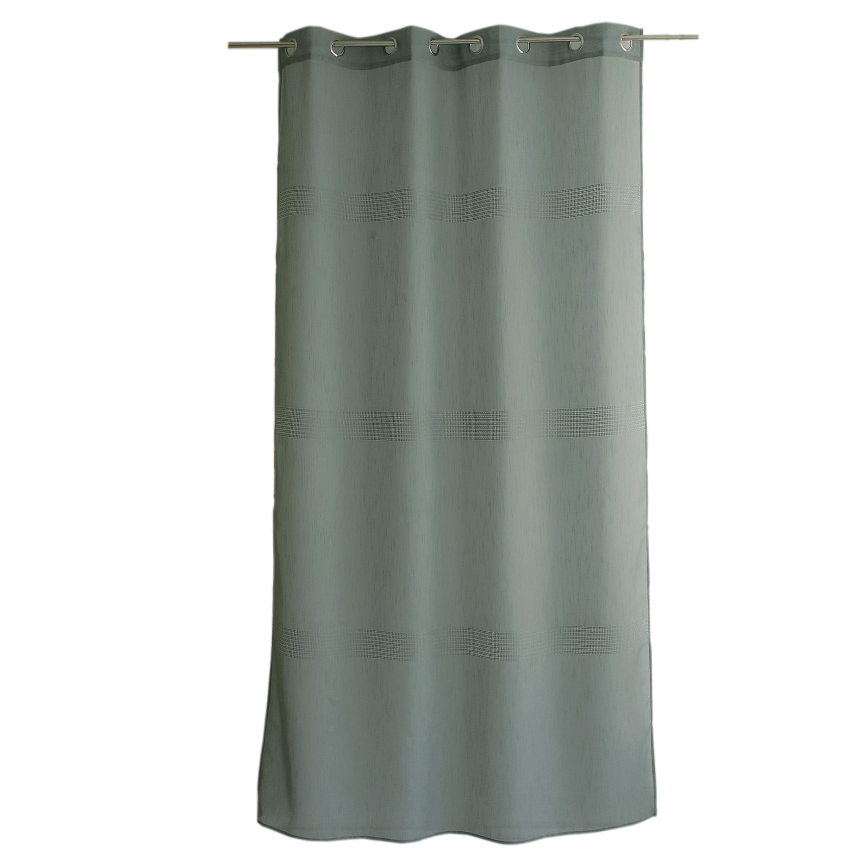 Voilage bohème à bandes ajourées - Sauge