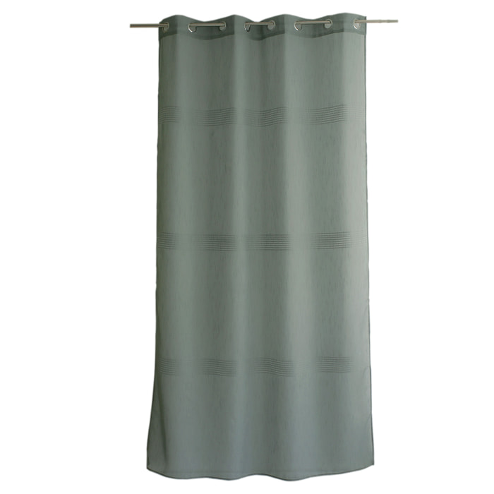 Voilage bohème à bandes ajourées - Sauge