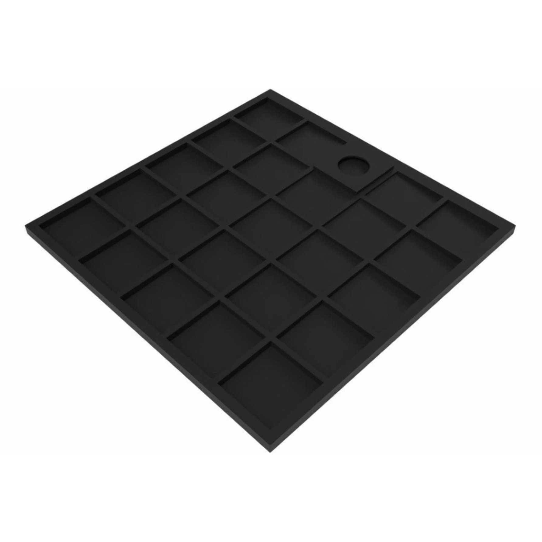 Vision Receveur de douche 90x90cm + Siphon Eslim90. Marbre coulé, noir (SATSVVI90QC-S)